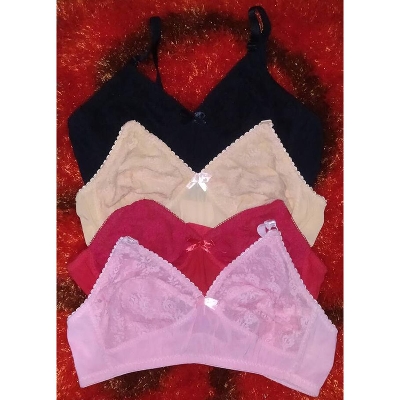 Picture of Combo set Bra 4 pieces Standard Cotton flower Net Bra Red Picture of Combo set Bra 4 pieces Standard Cotton flower Net Bra Red