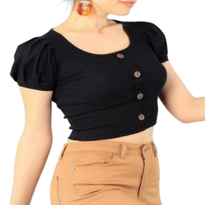 Picture of Half Sleeve Crop Top Blouse for Women