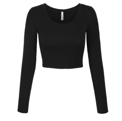 Picture of plain full sleeve taitanic crop top blouse for womens and girls.