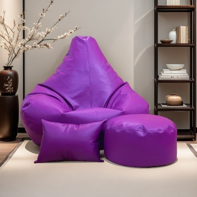Picture of LAZY DUDE XXXL Gaming Combo Beanbag Set - Color Purple