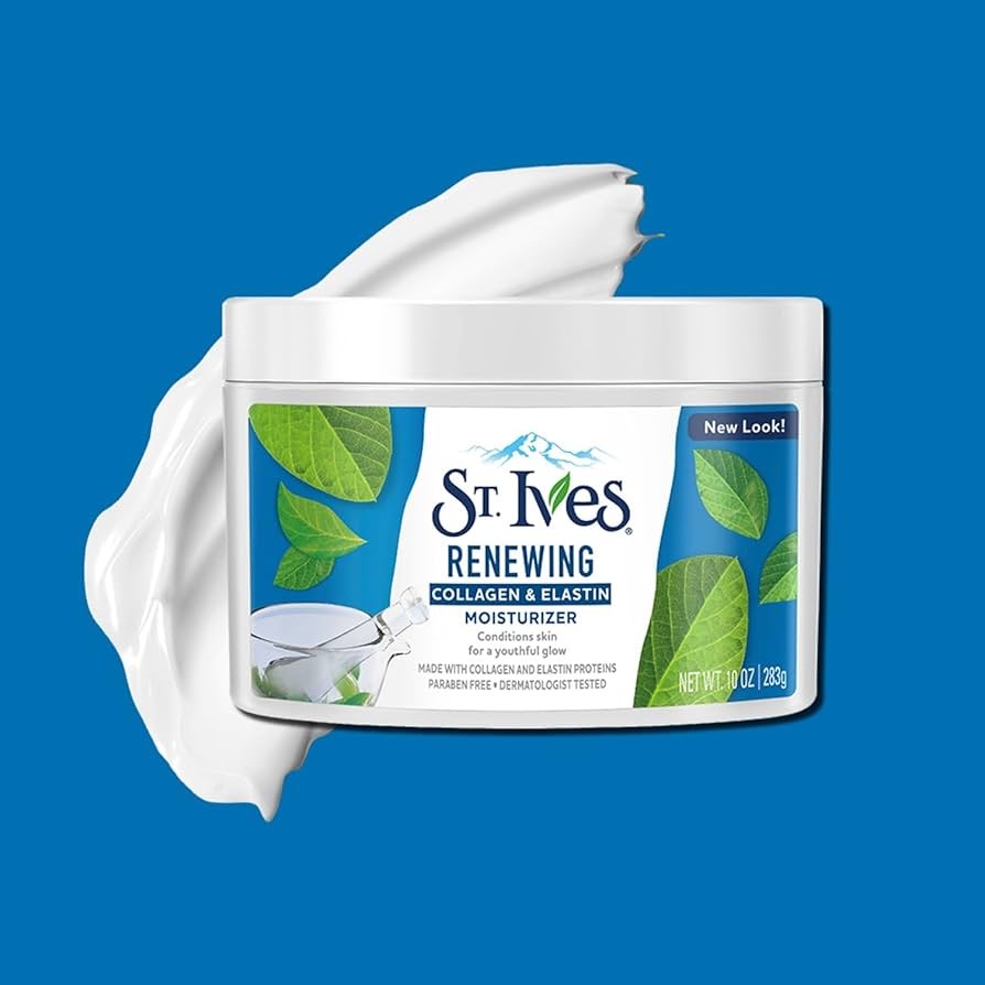 Picture of 283 GM St. Ives cream Renewing moisturizer collagen & Elastin scrub International USA product used for male / female