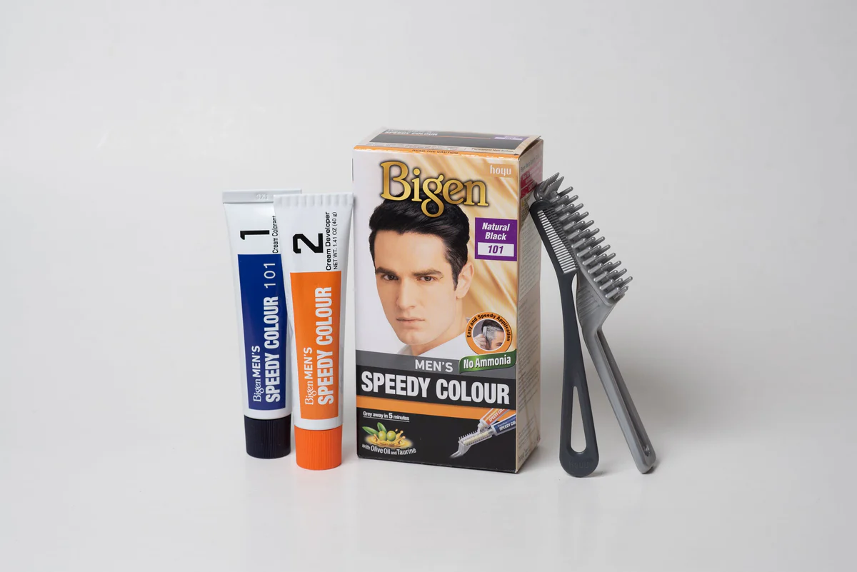 Picture of 40 GM+ 40 GM Bigen men's hair colour natural black shade no 101 International Thailand product  used for male