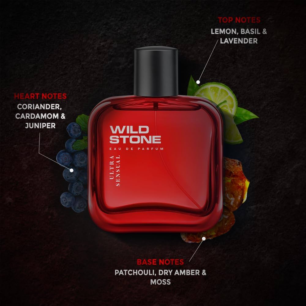 Picture of 100 ml Wild stone Ultra Sensual Body perfume party scent Indian product used for male