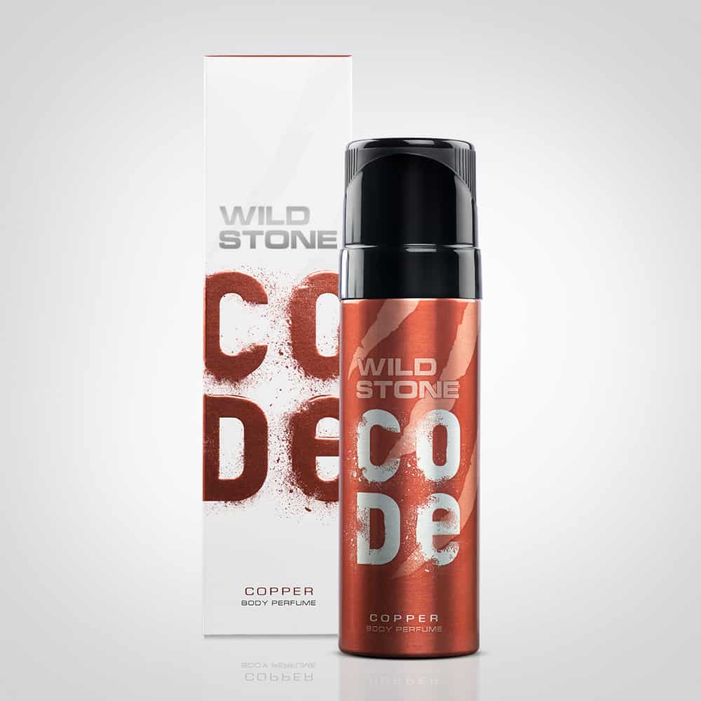 Picture of 120 ml Wild Stone code Copper Body Spray Indian product used for male