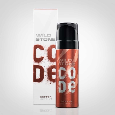 Picture of 120 ml Wild Stone code Copper Body Spray Indian product used for male