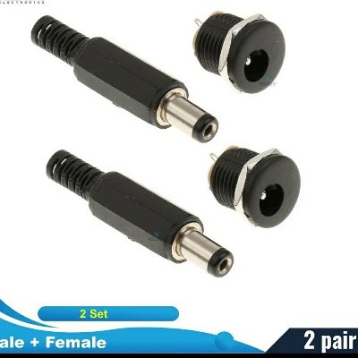 Picture of 2 Pair DC Jack Male & Panel Mount Socket Female | Secure Power Supply for LED Strip, CCTV, and Security Camera Cables by Akram Electronics Picture of 2 Pair DC Jack Male & Panel Mount Socket Female | Secure Power Supply for LED Strip, CCTV, and Security Camera Cables by Akram Electronics