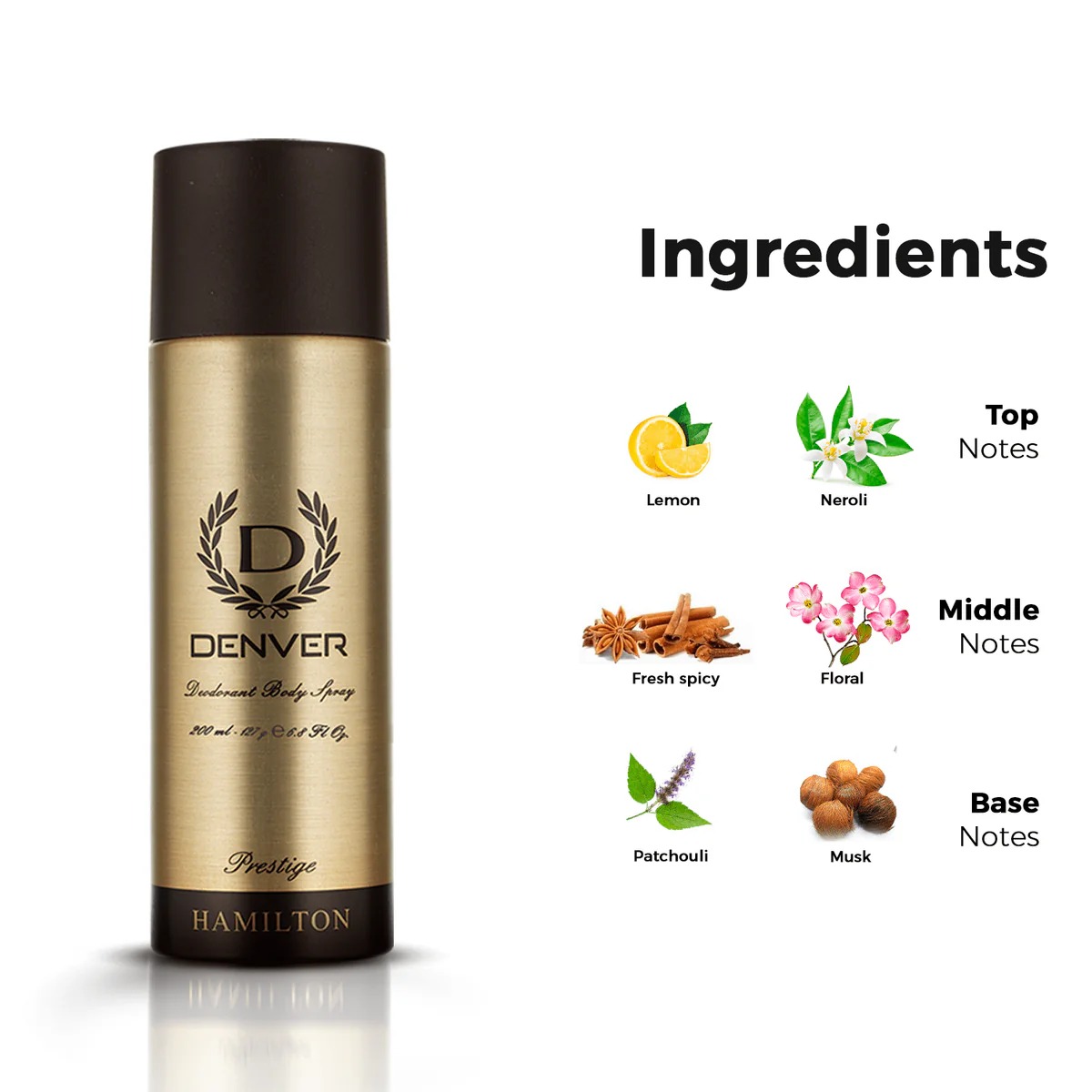 Picture of 165 ml Denver HAMILTON Prestige Body Spray Indian product Used for male