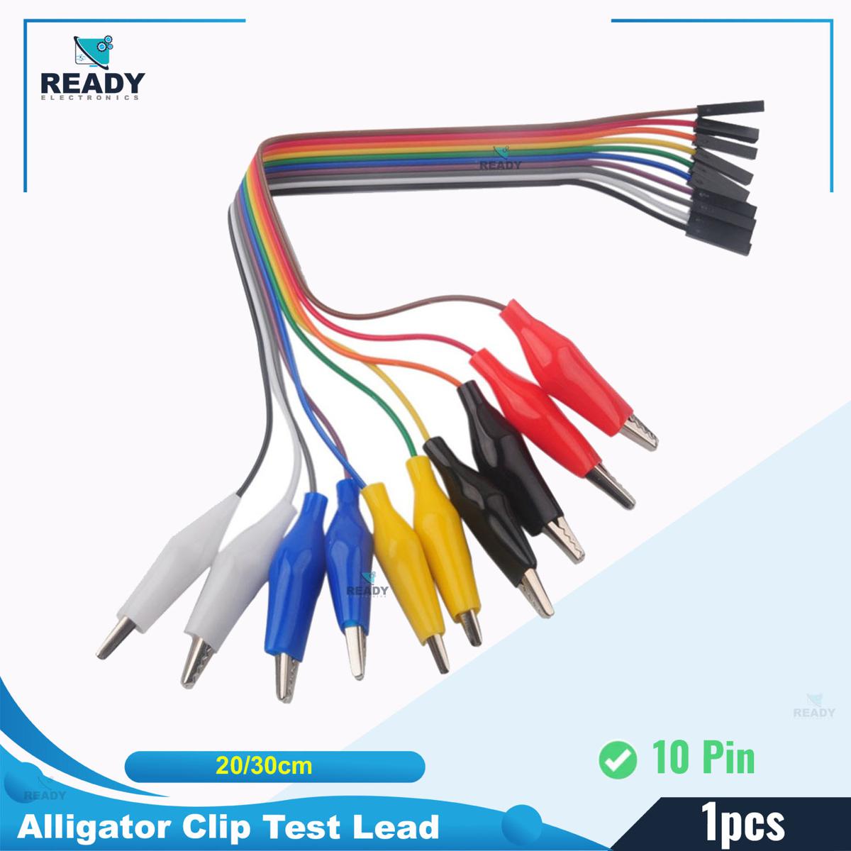 Picture of Alligator Clip Test Lead 10Pin Male Female Breadboard Jumper Wire Cable 20/30cm- 10pcs Jumper by Akram Electronics Picture of Alligator Clip Test Lead 10Pin Male Female Breadboard Jumper Wire Cable 20/30cm- 10pcs Jumper by Akram Electronics