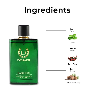 Picture of 100 ml Denver HAMILTON Body perfume party scent Indian product Used for male