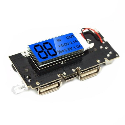 Picture of Dual USB 5V 1A 2.1A Mobile Power Bank 18650 Battery Charger PCB Module Board by Akram Electronics Picture of Dual USB 5V 1A 2.1A Mobile Power Bank 18650 Battery Charger PCB Module Board by Akram Electronics