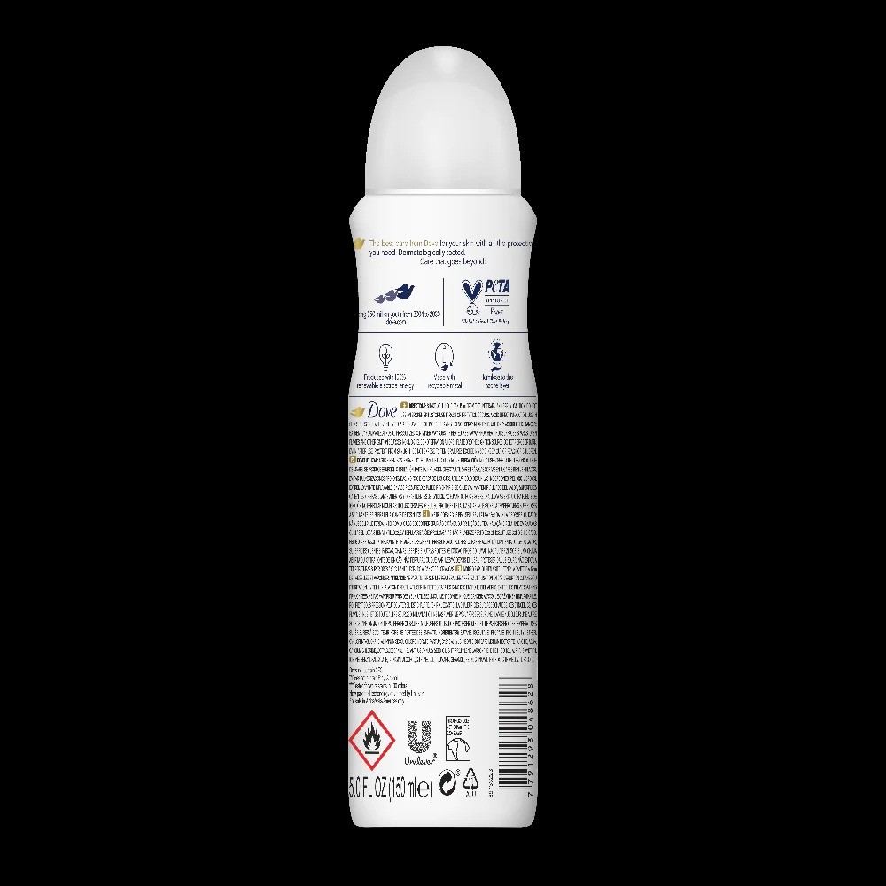 Picture of 150 ml Dove Invisible dry Body spray International European product used for female