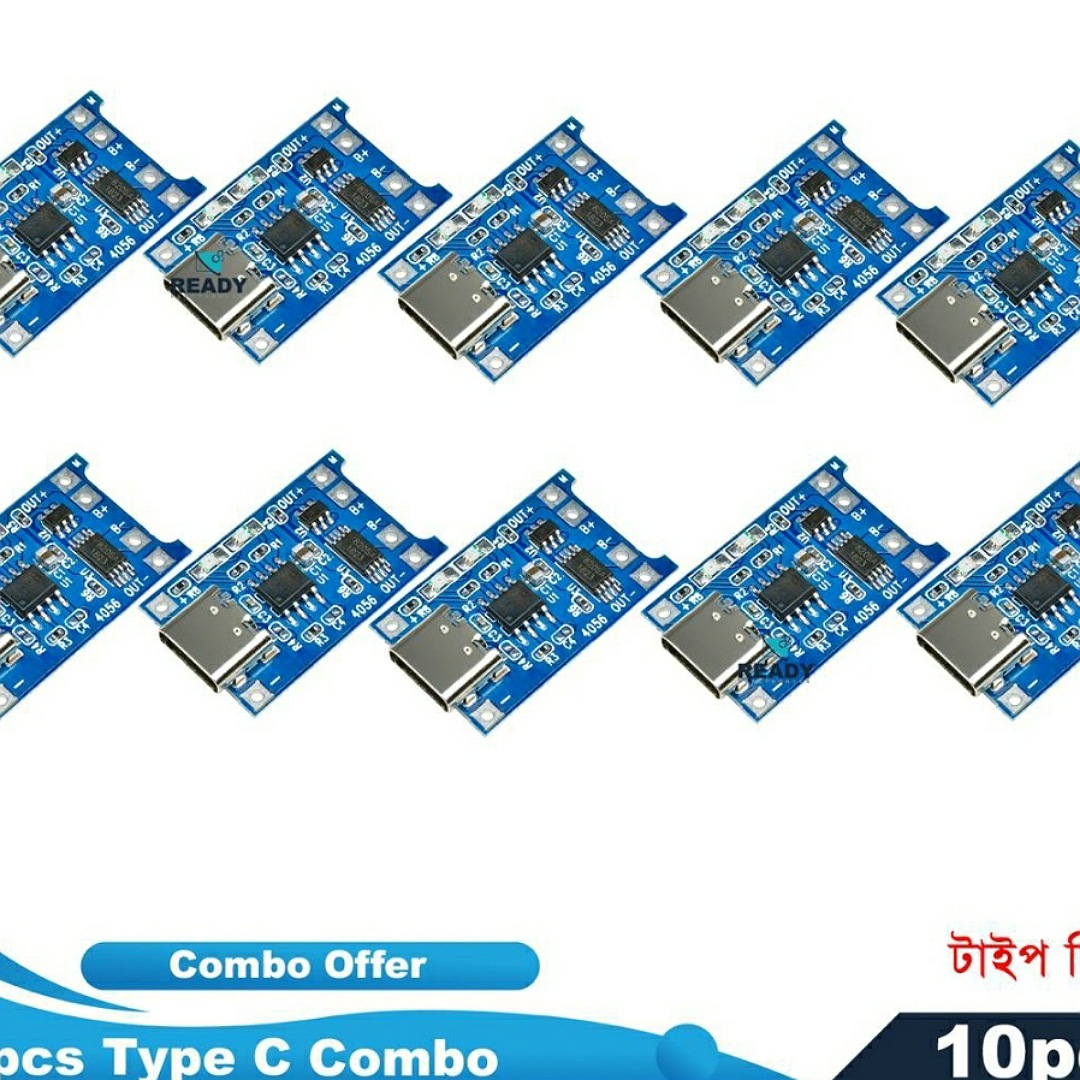 Picture of 10pcs Type-c USB 5V 1A 18650 Lithium Battery Charger Module Charging Board with Dual Protection Functions by Akram Electronics
