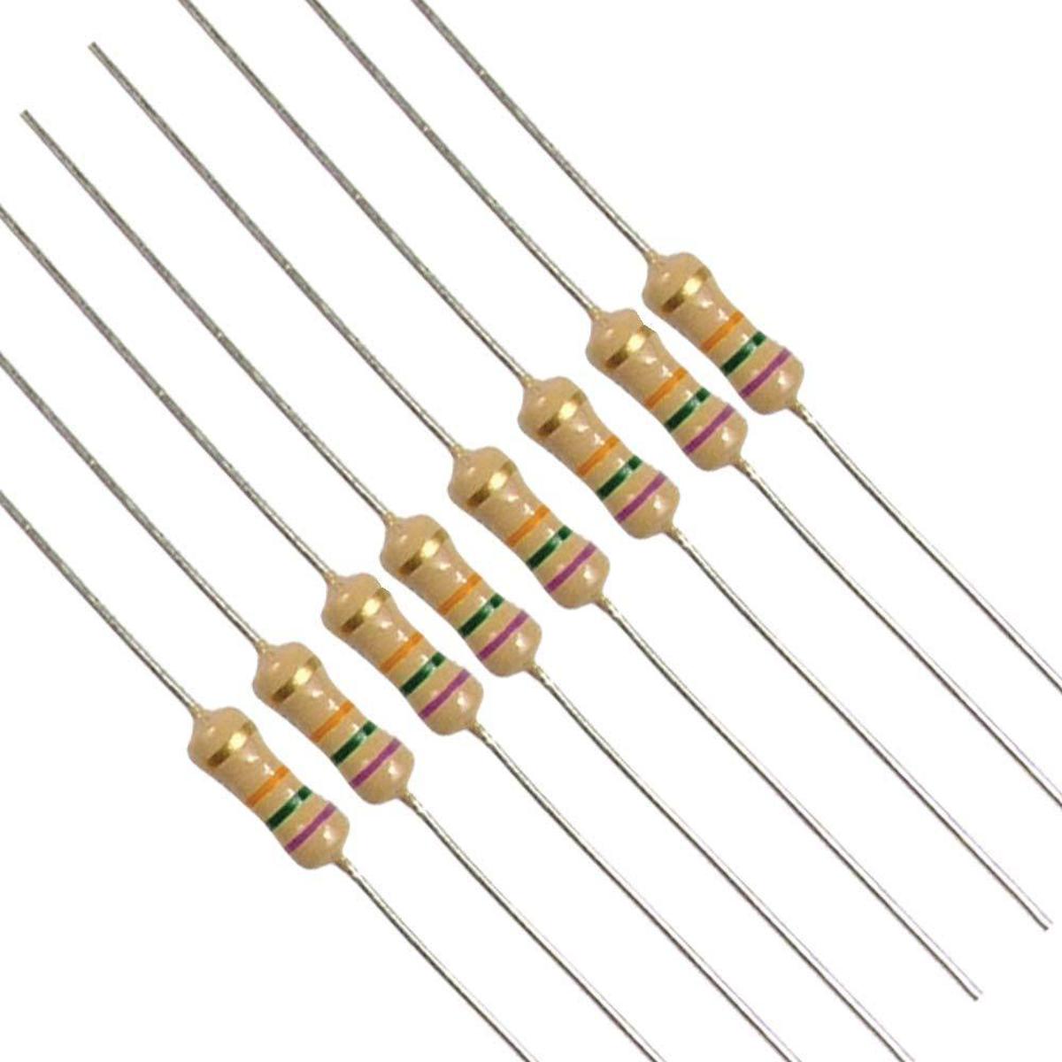 Picture of 1k Ohm Resistors 1/4 Watt 5% (100 Pieces) by Akram Electronics