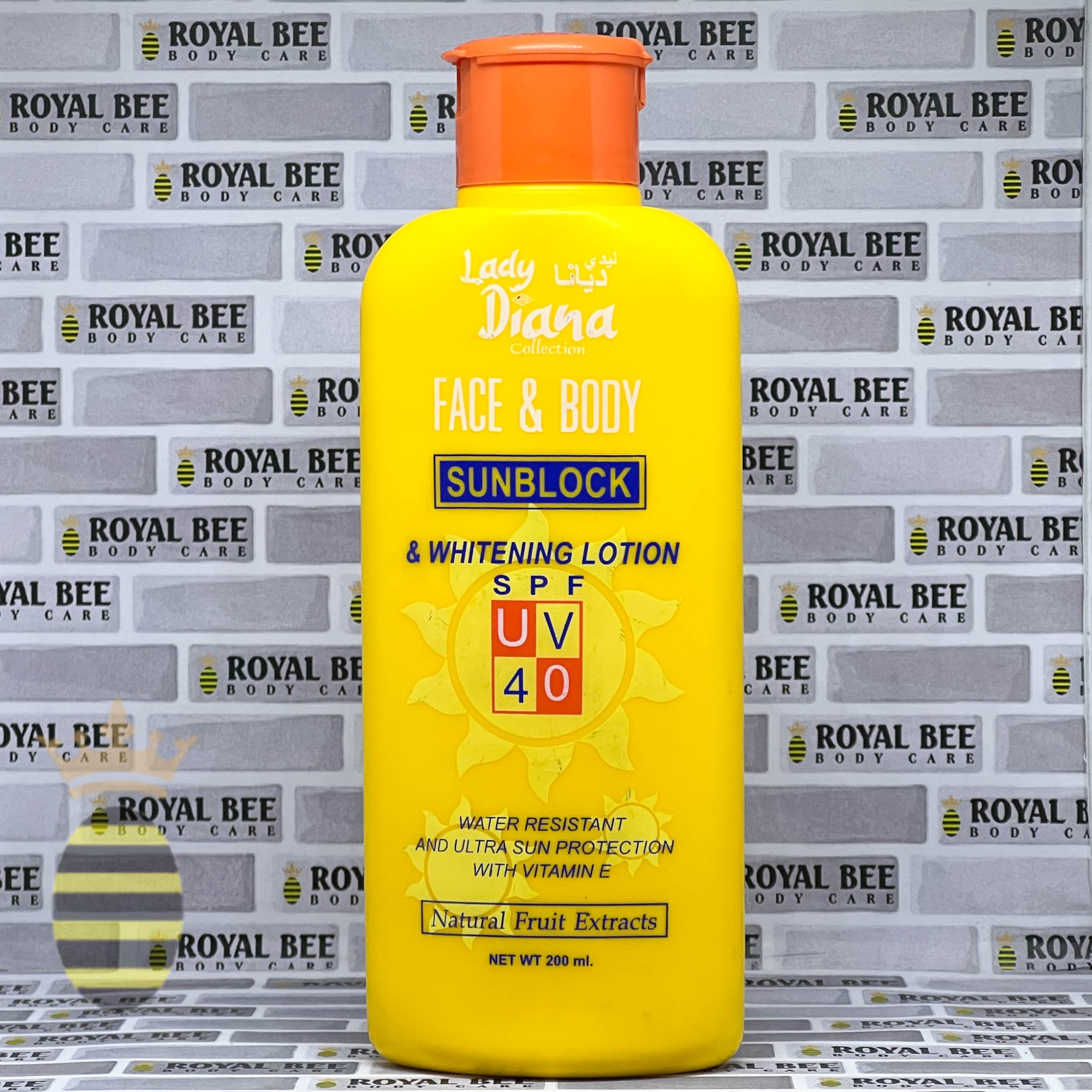 Picture of 200 ml Skin care Lady Diana Collection Face & Body Sunblock & Whitening Lotion SPF40 with Vitamin E International UAE product used for male/ female