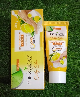 Picture of 25 gm Max Glow Silk Lemon Hair Removal Cream Indian product used for male female