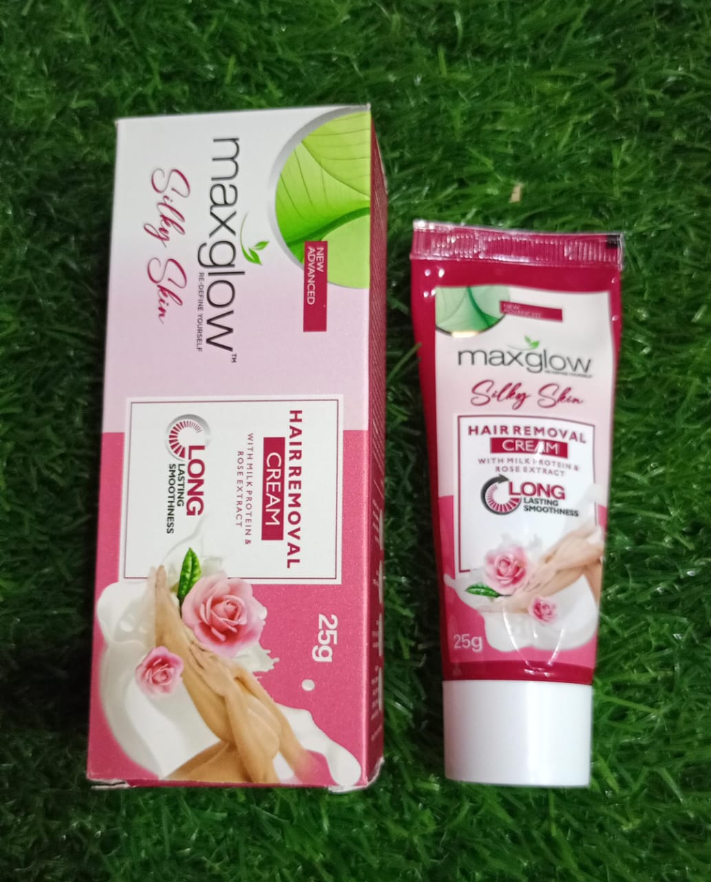 Picture of 25 gm Max Glow Silk Rose Hair Removal Cream Indian product used for male female