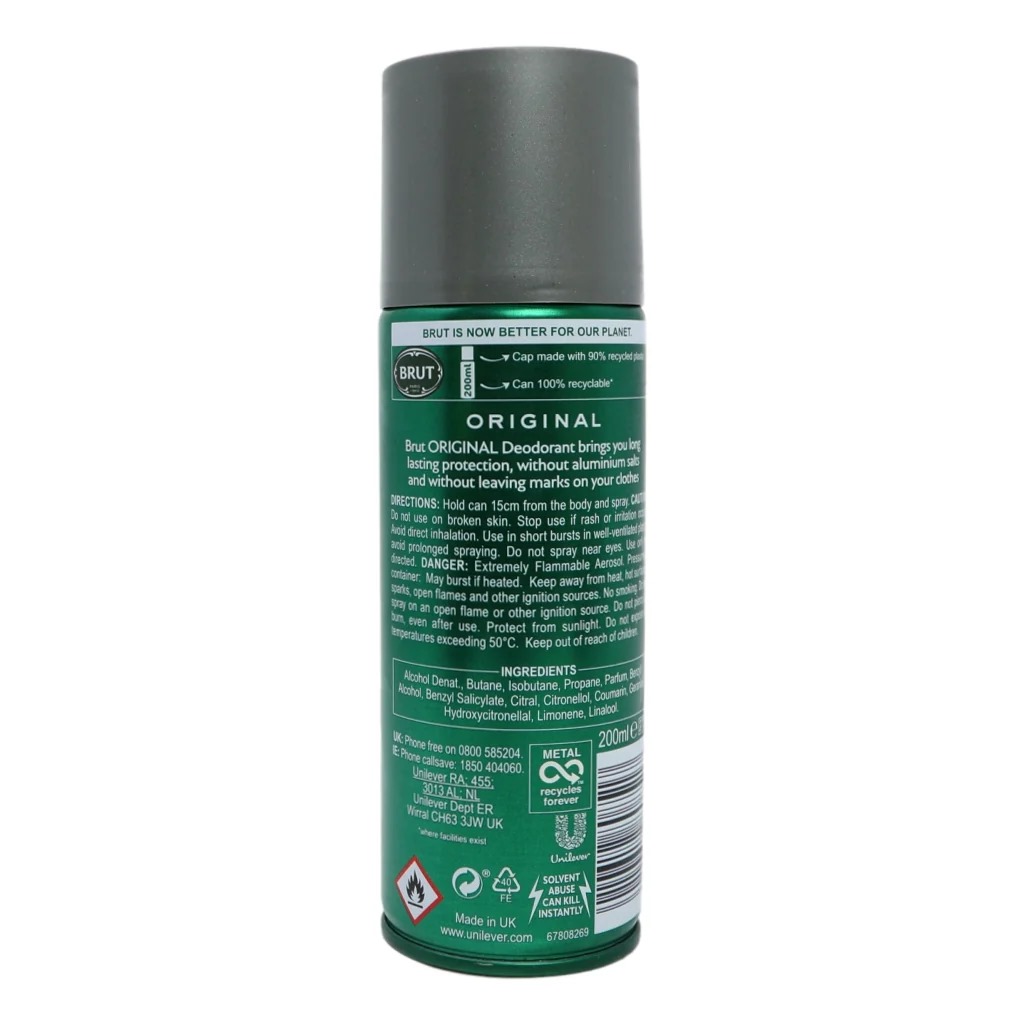 Picture of 200 ml Brut Original Body Spray International USA product used for male