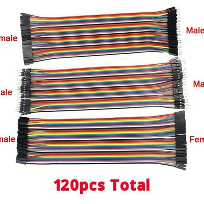 Picture of Jumper Wire Dupont line 20cm male to male + male to female and female to female Dupont cable for Arduino and Other Purpose Use- (Pack of 120 pcs) - Multi Plug by Akram Electronics Picture of Jumper Wire Dupont line 20cm male to male + male to female and female to female Dupont cable for Arduino and Other Purpose Use- (Pack of 120 pcs) - Multi Plug by Akram Electronics