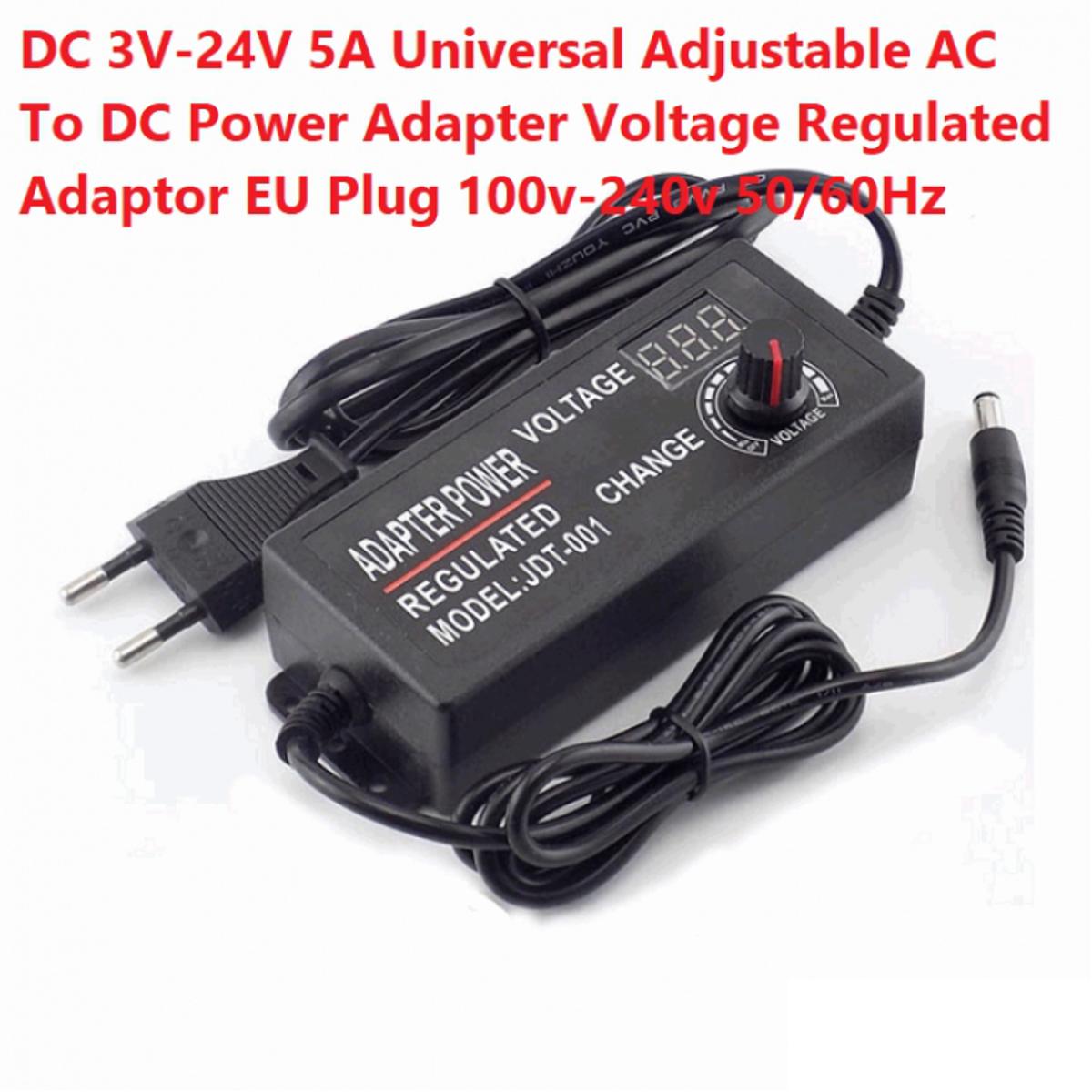 Picture of 775 Motor Universal Adjustable AC To DC 3V-DC 24V 5A Power Adapter Voltage Regulated EU Plug 100v-240v 50/60Hz by Akram Electronics