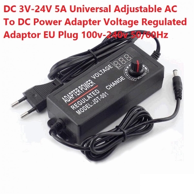 Picture of 775 Motor Universal Adjustable AC To DC 3V-DC 24V 5A Power Adapter Voltage Regulated EU Plug 100v-240v 50/60Hz by Akram Electronics