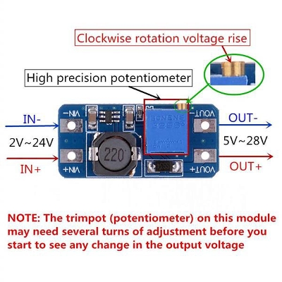 Picture of 1 Pcs MT3608 2A DC-DC Adjustable Step Up Power Module Power Module by Akram Electronics