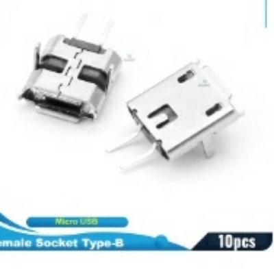 Picture of 10pcs 2Pin MICRO USB Female Socket Type-B 2 Pin Leads Female DIP Power Socket Connector Micro USB Panel Mount Without Cables For Charging Socket by Akram Electronics Picture of 10pcs 2Pin MICRO USB Female Socket Type-B 2 Pin Leads Female DIP Power Socket Connector Micro USB Panel Mount Without Cables For Charging Socket by Akram Electronics