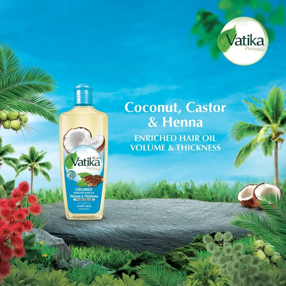 Picture of 200 ml Vatika COCONUT hair oil International UAE product used for male female