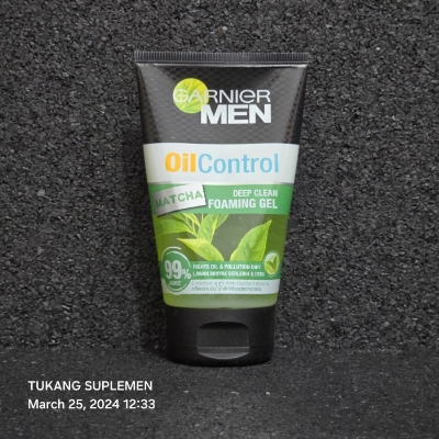 Picture of 100 ml Garnier Men Turbolight Oil Control Matcha Deep Clean Foaming Gel face wash International Indonesian product