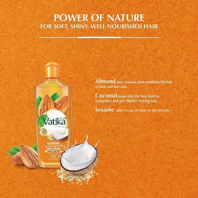 Picture of 200 ml Vatika ALMOND hair oil International UAE product used for male female