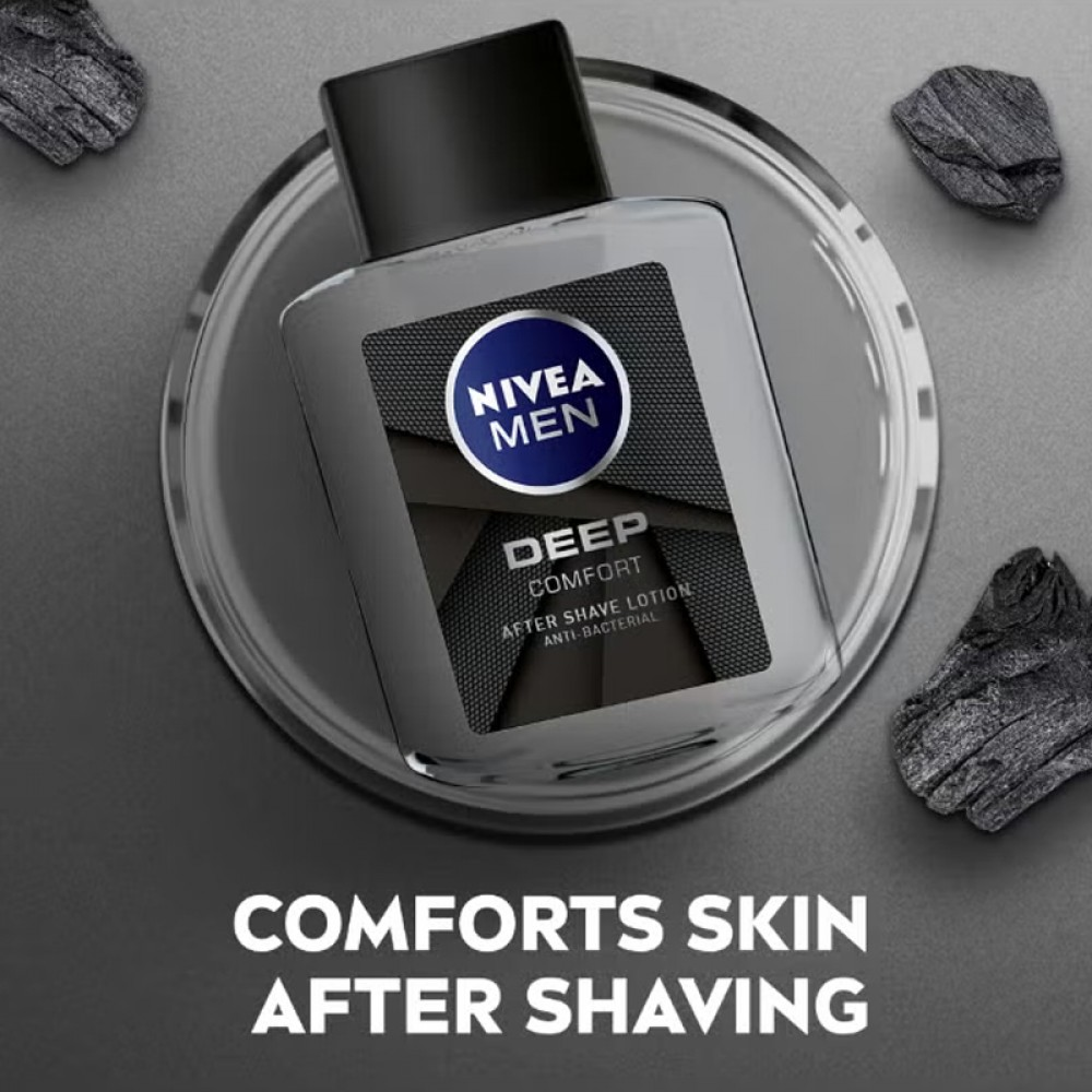 Picture of 100 ml Nivea Men Deep Comfort After Shave International Germany product used for male