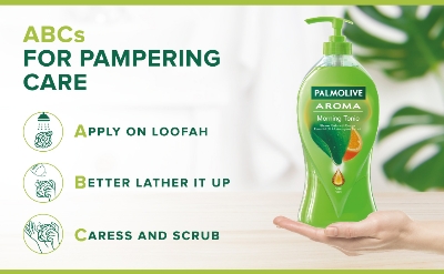 Picture of 750 ml Palmolive Aroma morning tonic green color Shower Gel International Thailand product used for male/female