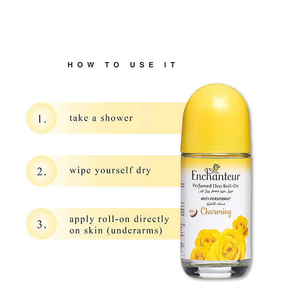 Picture of 50 ml Enchanteur Charming deodorant roll on International Malaysian Product for male / female