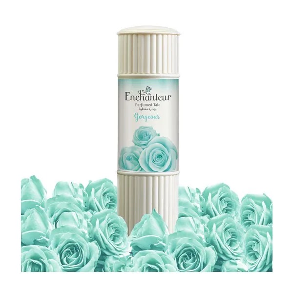 Picture of 250 gm Enchanteur Gorgeous Talcum Powder International Malaysian product used for male/female