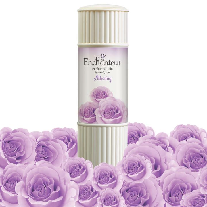 Picture of 250 gm Enchanteur Alluring Talcum Powder International Malaysian product used for male/female