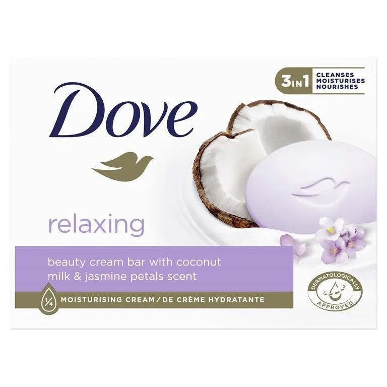 Picture of 135 gm Dove Relaxing  Coconut milk & jasmine sent Body Soap International Europe Country product used for male/female Picture of 135 gm Dove Relaxing  Coconut milk & jasmine sent Body Soap International Europe Country product used for male/female
