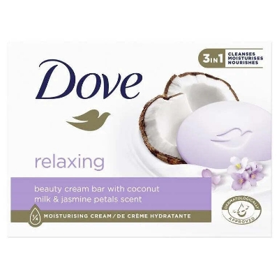 Picture of 135 gm Dove Relaxing  Coconut milk & jasmine sent Body Soap International Europe Country product used for male/female Picture of 135 gm Dove Relaxing  Coconut milk & jasmine sent Body Soap International Europe Country product used for male/female