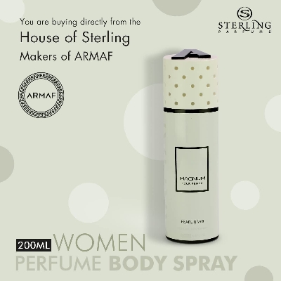 Picture of 200 ml Personal care Body spray Armaf MAGNUM pure femme Pearl River International UAE product used for female Picture of 200 ml Personal care Body spray Armaf MAGNUM pure femme Pearl River International UAE product used for female