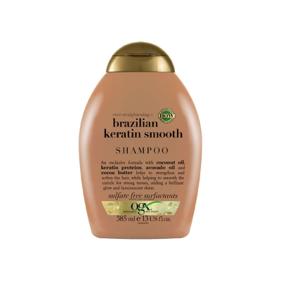 Picture of 385 ml OGX ever straightening + brazilian keratin therapy shampoo International Germany product used for male/ female