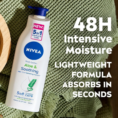 Picture of 400 ml Nivea Aloe Hydration Body Lotion International Germany product used for male/ female