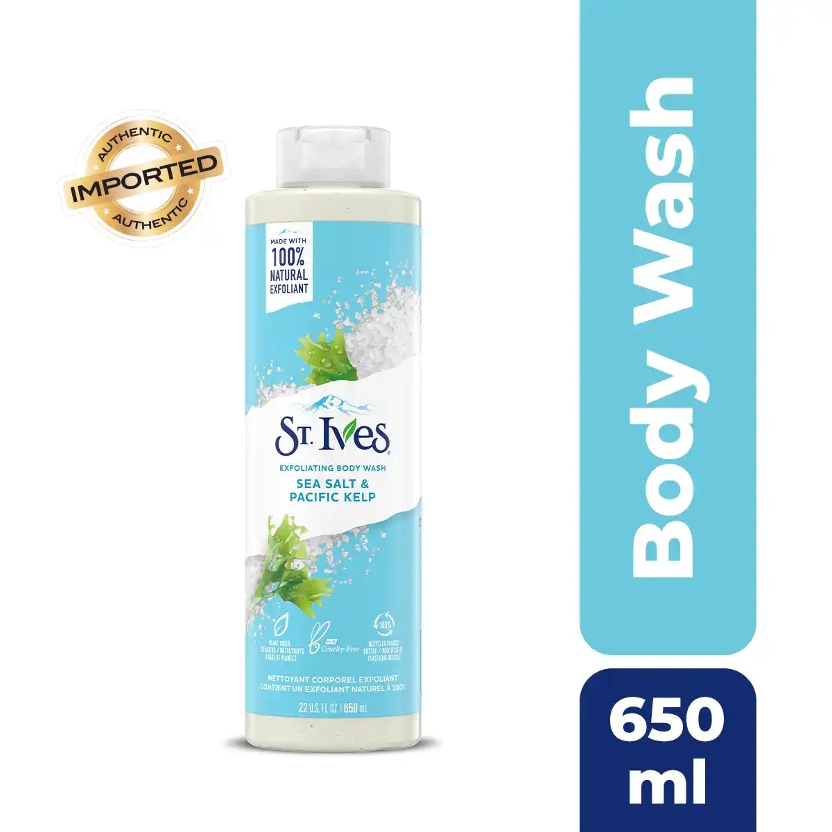 Picture of International USA product ST Ives SEA SALT & PACIFIC KELP Shower gel body wash used for Male/ female - 650 ml