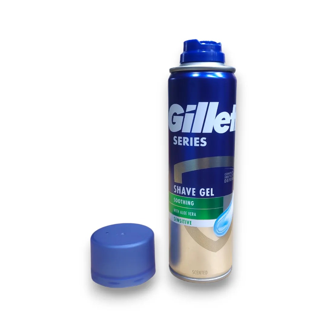 Picture of 200 ml Gillette series Soothing with Aloe Vera Shaving Gel International UK product used for male