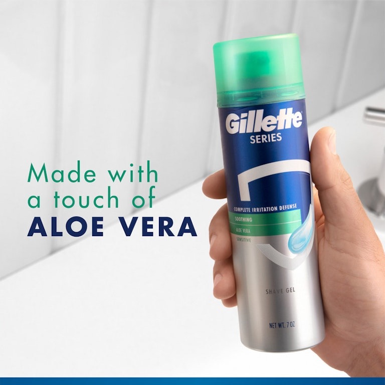 Picture of 200 ml Gillette series Soothing with Aloe Vera Shaving Gel International UK product used for male