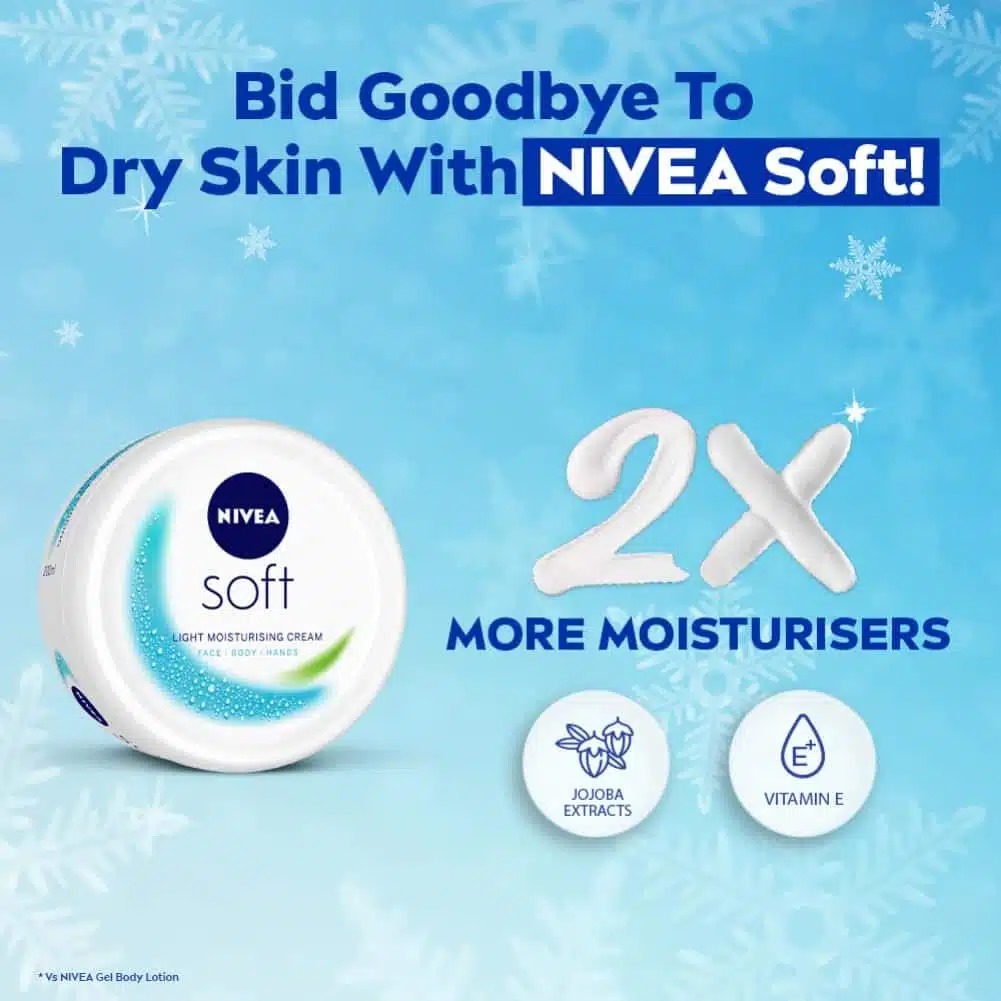 Picture of 50 ml Nivea Soft MOISTURIZER Cream Indian Product used for male/female