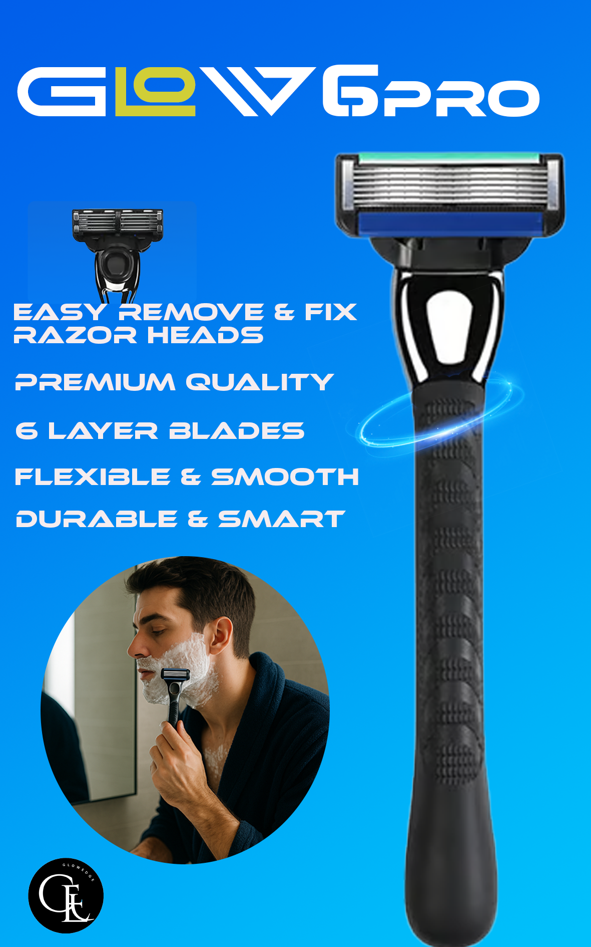 Picture of Glow 6 Pro Reusable Razors/Cartridge razor Picture of Glow 6 Pro Reusable Razors/Cartridge razor
