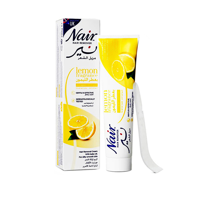 Picture of Nair Lemon fragrance Unwanted Hair removal cream International UK product used for male/ female