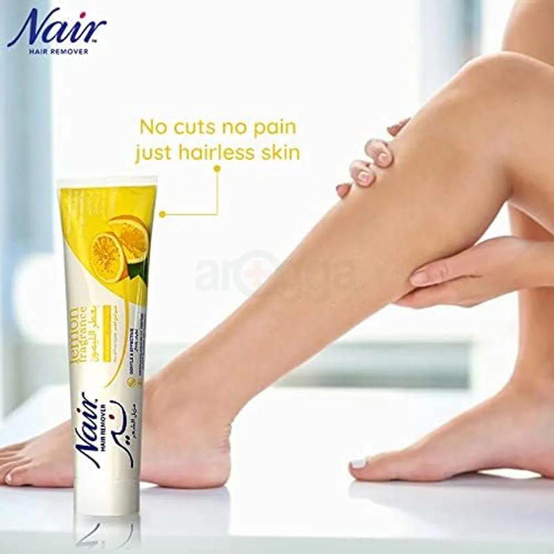 Picture of Nair Lemon fragrance Unwanted Hair removal cream International UK product used for male/ female