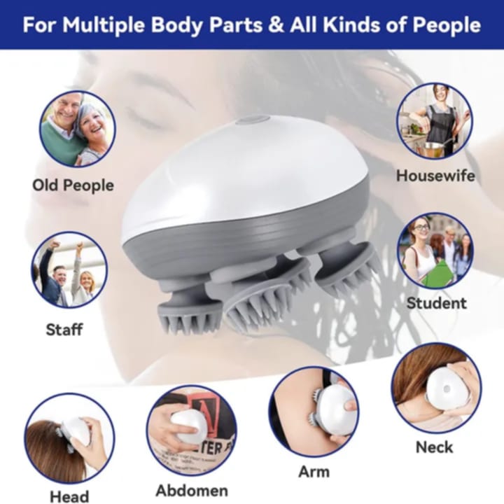 Scalp Head Hair Massager Electric Health Care Antistress Relax Body Massager Deep Saude Tissue Prevent Body Massage