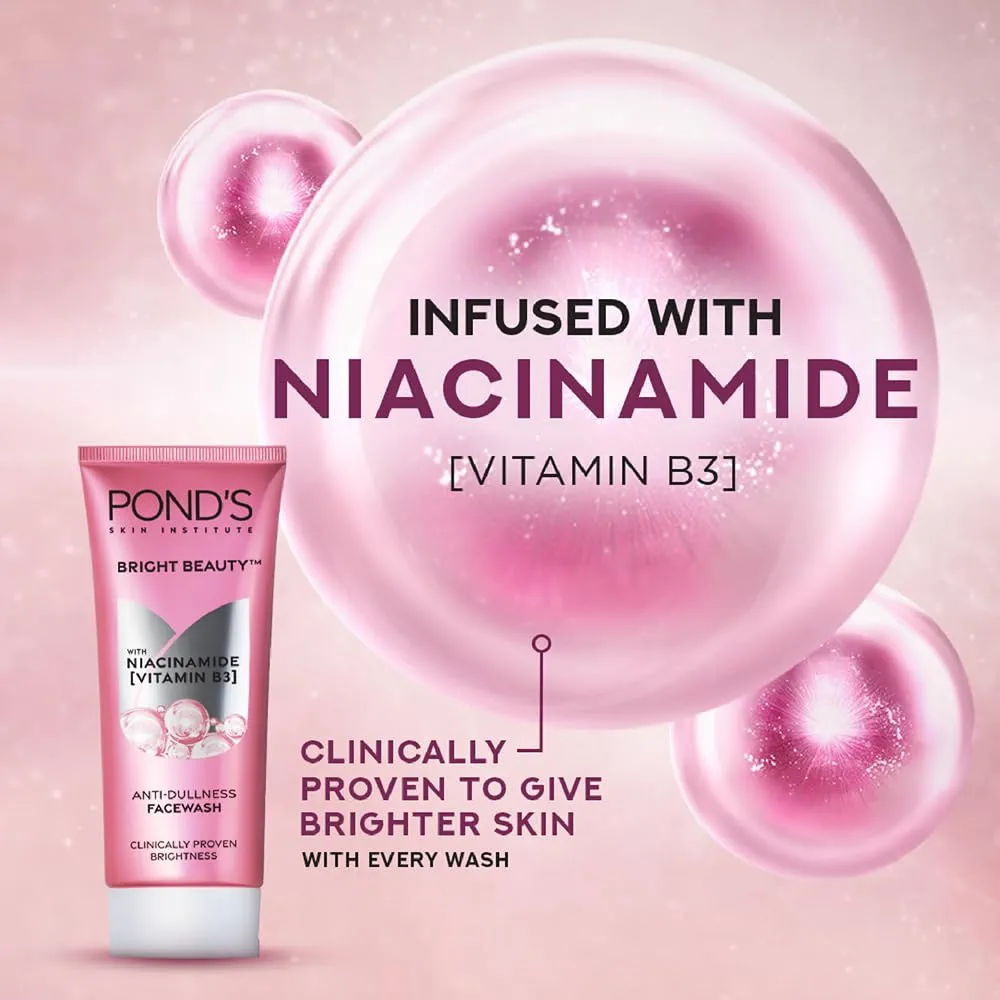 Picture of international Indian Product ponds Bright beauty Niacinamide(vitamine B3) Face wash 100gm