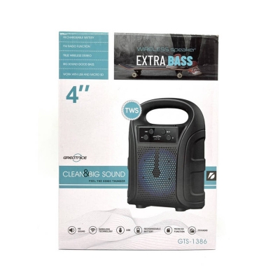 Picture of GREATNICE GTS-1386 Bluetooth, USB, TF Card & FM Radio Supported 4 Inch Driver Lighting Effects Speaker