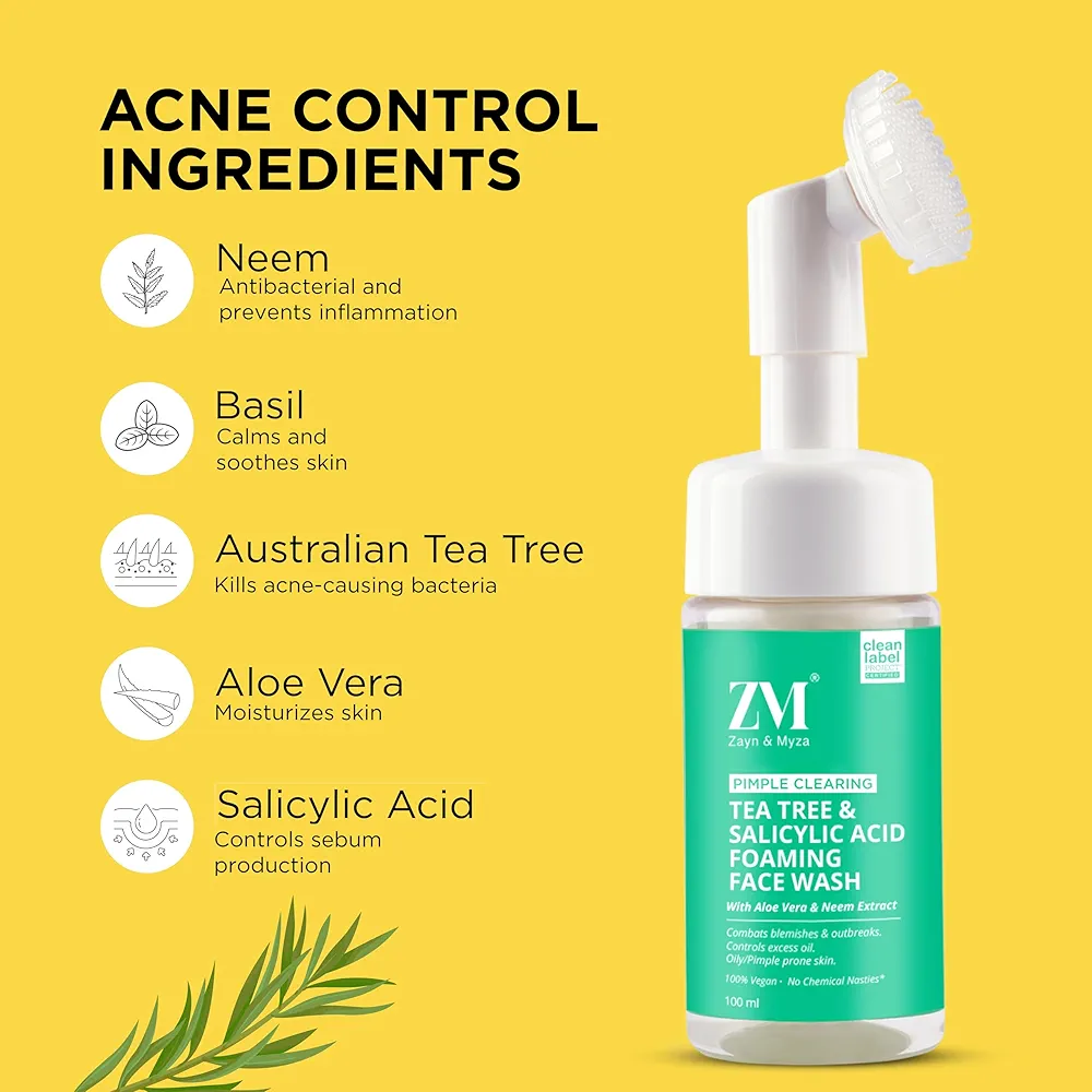 Picture of Indian product Skin care ZM Tea Tree & Salicylic Acid Foaming Face Wash
100ml